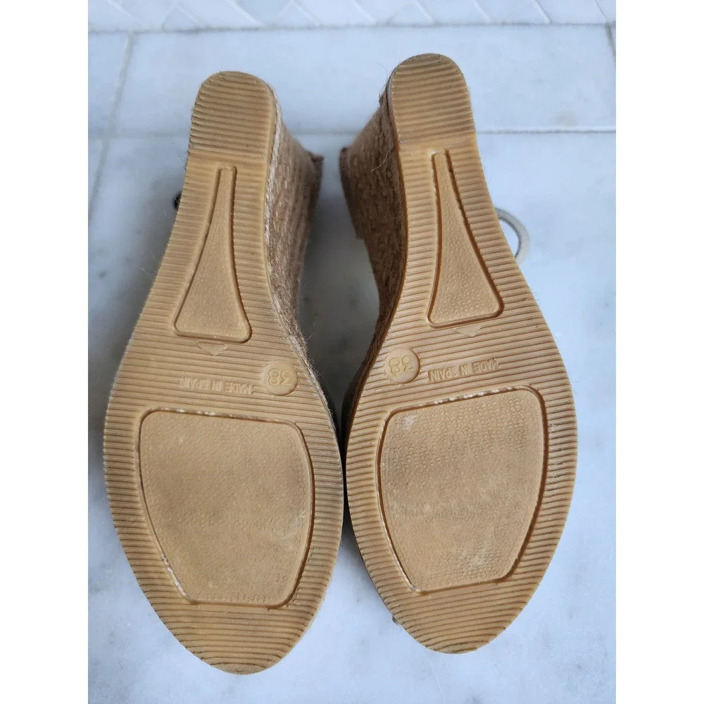 Viscata Aiguablava Espadrille Wedge Sandals Women US 7 Beige Canvas Ankle Strap